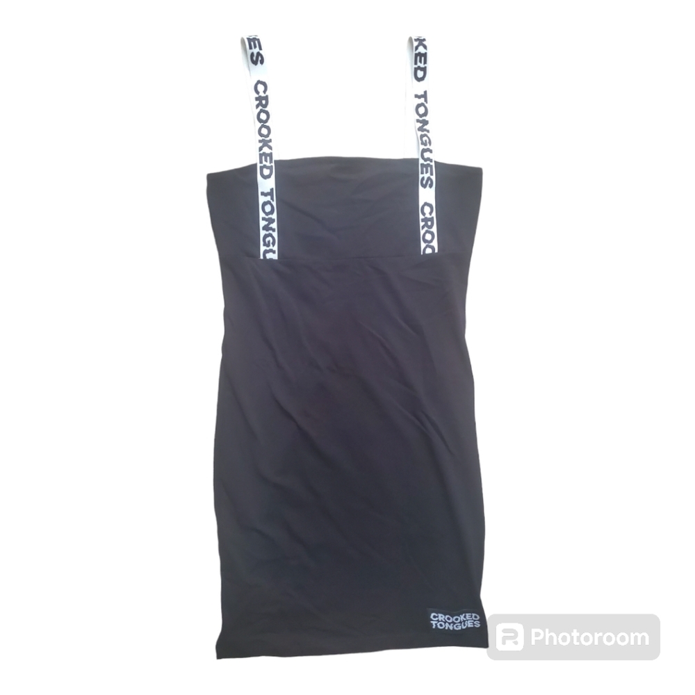 CrookedTongues Black/White XS Tank Dress